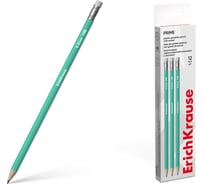 Графитный карандаш пластиковый ErichKrause Бирюза, шестигранный, с ластиком, ТМ 60696