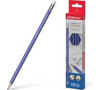 Графитный карандаш ErichKrause Графика 101, шестигранный, с ластиком, ТМ 45613