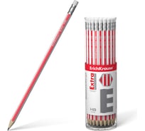 Чернографитный шестигранный карандаш с ластиком ErichKrause Extra HB (в тубусе по 42 шт.) 45488