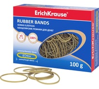Канцелярские резинки ErichKrause для денег диаметр 40 мм/длина 60 мм, натуральный цвет 59843