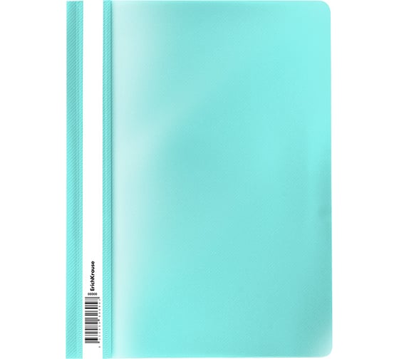 Папка-скоросшиватель пластиковая ErichKrause Diagonal Pastel Mint, A4, мятный в пакете по 20 шт 53511 1