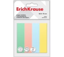 Клейкие закладки бумажные ErichKrause 18.75x75 мм, 400 листов, 4 цвета 61551