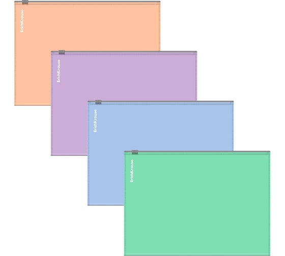 Zip-пакет пластиковый ErichKrause Matt Pastel Bloom, A5+, непрозрачный, ассорти, 12 шт 61170 1