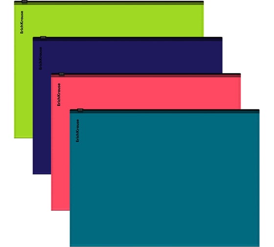 Zip-пакет пластиковый ErichKrause Soft Reef, A4, непрозрачный, ассорти, 12 шт 62959 1