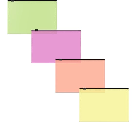 Zip-пакет пластиковый ErichKrause Fizzy Neon, C6, полупрозрачный, ассорти, 12 шт 53294 1