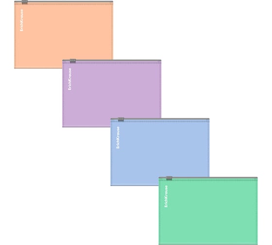 Zip-пакет пластиковый ErichKrause Matt Pastel Bloom, C6, непрозрачный, ассорти, 12 шт 61171 1