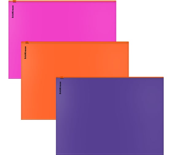 Zip-пакет пластиковый ErichKrause Soft Caribbean Sunset, A4, непрозрачный, ассорти, 12 шт 55204 1