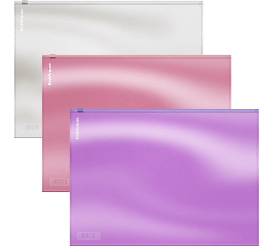 Zip-пакет пластиковый ErichKrause Glossy Candy, A4, полупрозрачный, ассорти, 12 шт 54987 1