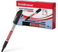 Маркер для досок ErichKrause W-110, цвет чернил черный, 12 шт 56915