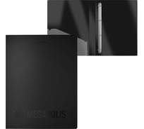 Папка ErichKrause на 4 кольцах пластиковая MEGAPOLIS®, 24 мм, A4, черный 50516