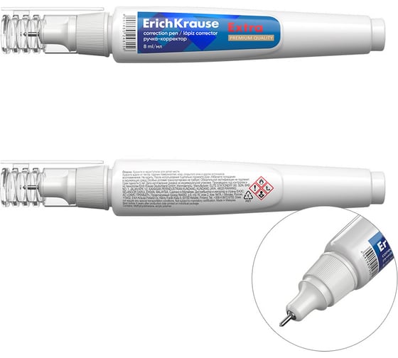 Ручка-корректор ErichKrause Extra, 8 мл в пластиковой коробке по 12 шт 24815