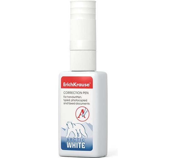 Ручка-корректор ErichKrause Arctic white, с пластиковым наконечником, 12 мл в пластиковой коробке по 12 шт 779