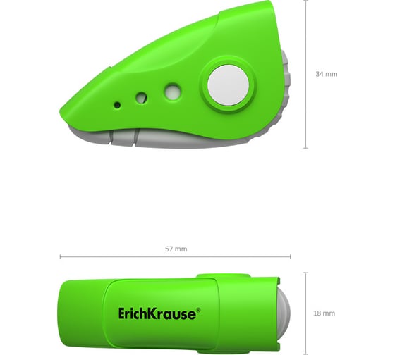 Ластик ErichKrause Raptor в пластиковом футляре в коробке по 16 шт 48173