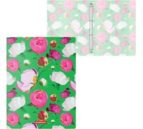 Папка на 4 кольцах пластиковая ErichKrause Peonies, 24мм, A4, 4 шт 47153