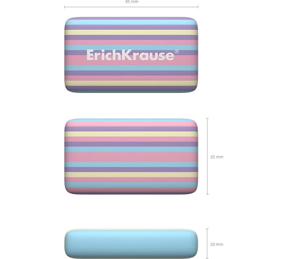 Ластик ErichKrause Pastel Lines в коробке 36 шт 56039