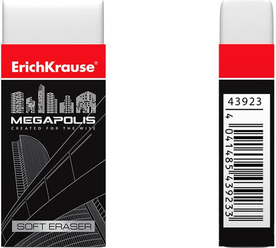 Ластик ErichKrause MEGAPOLIS в коробке по 24 шт 43923