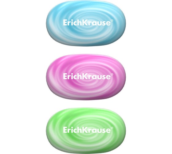 Ластик ErichKrause Color Pebble в коробке 24 шт 56041