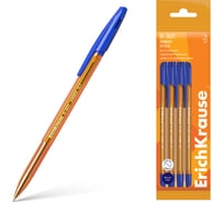 Набор из 4 ручек шариковых ErichKrause R-301 Stick Amber 0.7, цвет чернил синий (в пакете) 60997