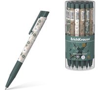 Ручка ErichKrause шариковая автоматическая Жизнь природы с резиновым хватом 0,7, цвет чернил синий 54528