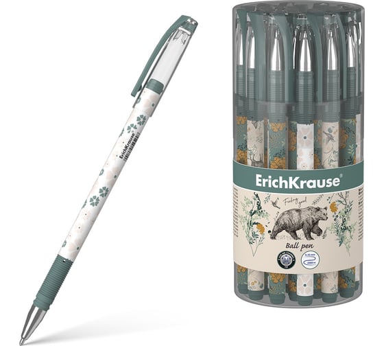 Ручка шариковая ErichKrause Color Touch Stick Natural Life, цвет чернил синий (в тубусе по 24 шт.) 54524