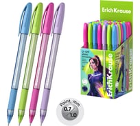 Ручка ErichKrause шариковая U-109 с резиновым хватом Весна 0,7, технология ультраскольжения, цвет чернил синий 58109