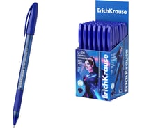 Ручка ErichKrause шариковая U-109 с резиновым хватом 1,0, тонированная, технология ультраскольжения, цвет чернил синий 47608