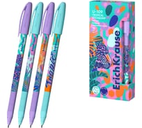 Ручка шариковая ErichKrause U-109 Stick Grip Tropical 1.0, Ultra Glide Technology, цвет чернил синий (в коробке по 12 шт.) 61103