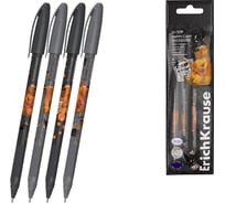 Набор ErichKrause из 4 ручек шариковых U-109 с резиновым хватом Капибара 1,0, технология ультраскольжения, цвет чернил синий 61102