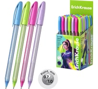 Ручка ErichKrause шариковая U-108 Весна 0,7, технология ультраскольжения, цвет чернил синий 58108