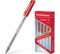 Ручка шариковая ErichKrause ULTRA-10 Stick Classic 0.7, Super Glide Technology, цвет чернил красный (в коробке по 12 шт.) 39433