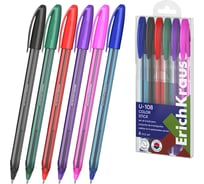 Набор ErichKrause из 6 ручек шариковых U-108 1,0, цветных, технология ультраскольжения, цвет чернил ассорти 61022