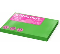 Блок ErichKrause самоклеящийся бумажный Неон, 100х75 мм, 100 листов, зеленый 61721