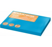 Блок ErichKrause самоклеящийся бумажный Неон, 100х75 мм, 100 листов, голубой 61720