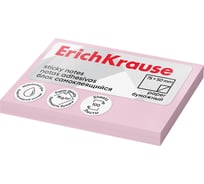 Блок самоклеящийся бумажный ErichKrause 75x50 мм, 100 листов, розовый 61684