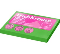 Блок ErichKrause самоклеящийся бумажный Неон, 75х50 мм, 100 листов, зеленый 61692