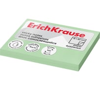 Блок ErichKrause самоклеящийся бумажный 75х50 мм, 100 листов, зеленый 61686