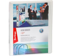 Папка на 4-х кольцах BERLINGO панорама, 35 мм, ПВХ, белая ABp_43500