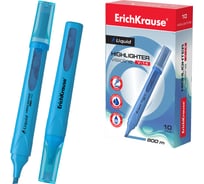 Маркер ErichKrause для выделения текста с жидкими чернилами VisioLine® V-14 Неон, цвет чернил голубой 56030