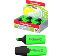 Текстмаркер ErichKrause Visioline V-12 Mini Neon, цвет чернил зеленый в коробке-дисплее 10 шт 42754