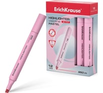 Текстмаркер ErichKrause Visioline V-17 Pastel, цвет чернил розовый в коробке по 12 шт 56021
