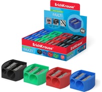 Точилка пластиковая ErichKrause Multi, Classic, двойная, ассорти в коробке-дисплее по 24 шт 38575