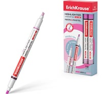 Двухсторонний маркер ErichKrause для выделения текста VisioLine® V-16 Неон и пастель, цвет чернил розовый 56017