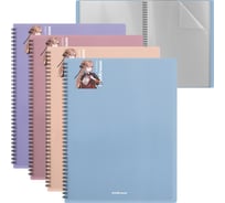 Папка ErichKrause файловая пластиковая на спирали текстура Бархат Аниме, с 40 прозрачными карманами, A4, ассорти 61183