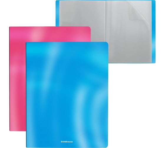 Папка файловая пластиковая ErichKrause Glossy Bubble Gum, арома, с 20 карманами, A4, ассорти, 4 шт 54896