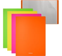 Папка файловая пластиковая ErichKrause Matt Neon, c 20 карманами, A4, ассорти, 4 шт 49930