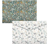 Набор из 4 папок-конвертов на кнопке пластиковых ErichKrause Natural Life, A4, ассорти 54044