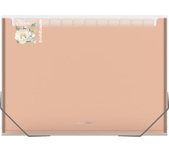 Пластиковая папка-картотека ErichKrause Matt Pastel Bloom с 13 цветными отделениями, A4, прозрачный, ассорти (в пакете по 4 шт) 61214