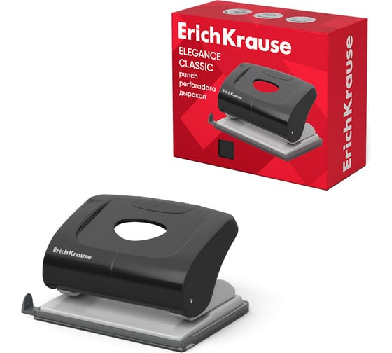 Дырокол ErichKrause Elegance Classic до 20 листов, черный (в коробке по 1 шт) 15132