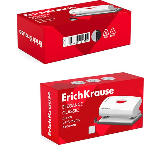Дырокол ErichKrause Elegance Classic до 10 листов, ассорти (в коробке по 1 шт) 15130