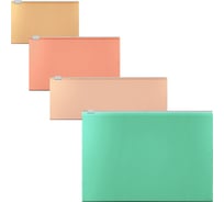 Набор из 4 zip-пакетов пластиковых ErichKrause Matt Powder, непрозрачный, ассорти (B5, C6, 190x70mm, Card Size) 54552